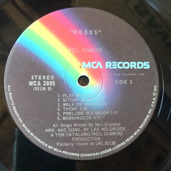 3/$30 Neil Diamond “Moods” vintage vinyl album 1972 - Picture 5 of 5